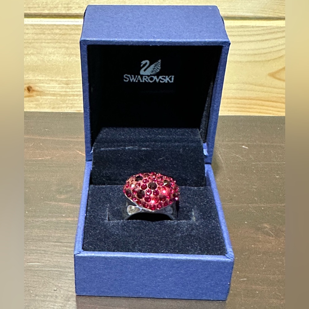 Vintage Swarovski heart ring size S